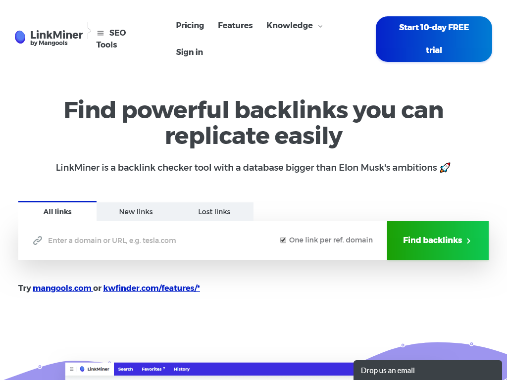 Công cụ backlink checker có phí - LinkMiner