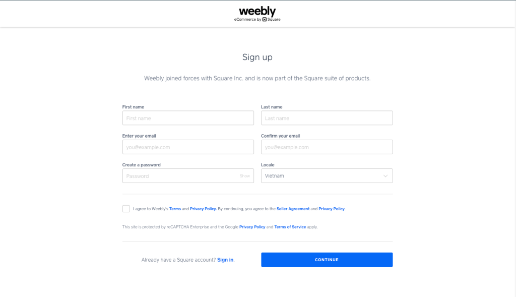 cách đăng ký weebly