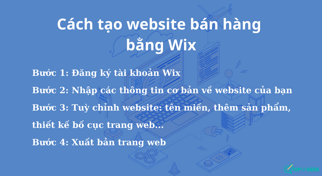 Các bước chính để tạo website bán hàng bằng Wix