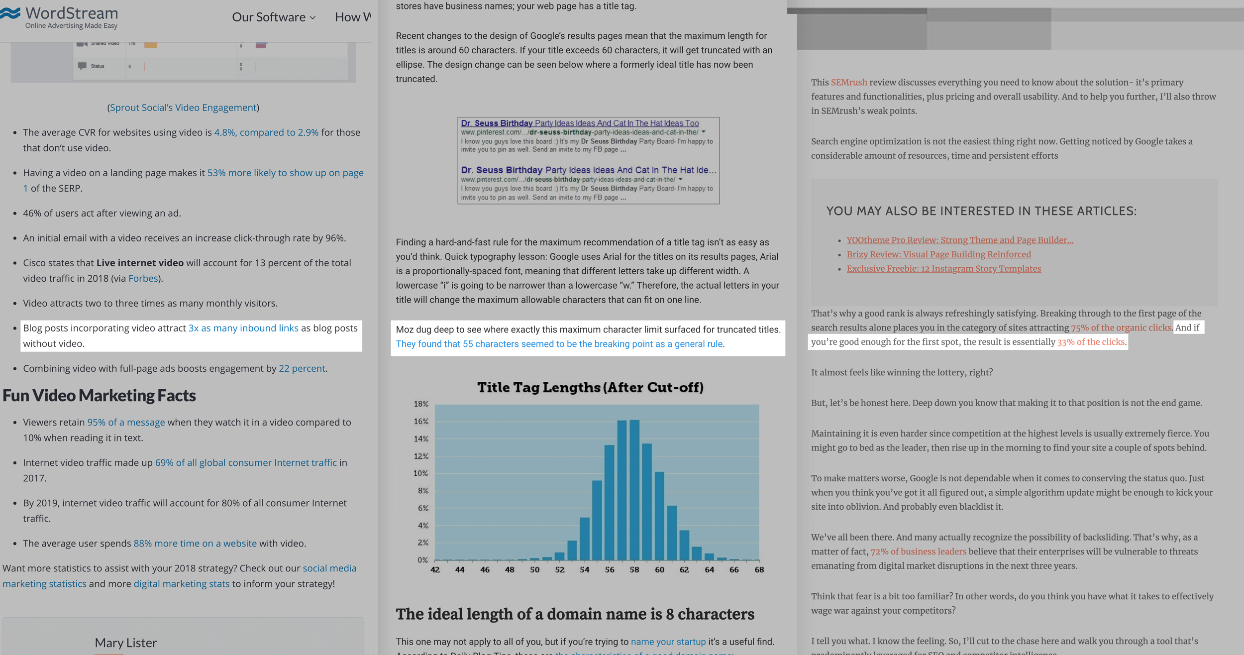 Moz – Links point to studies