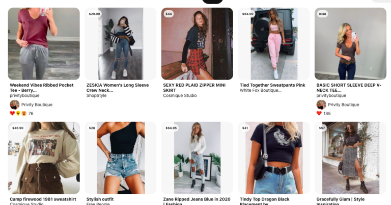 Ghim quảng cáo trên Pinterest và các kết quả tìm kiếm mua sắm