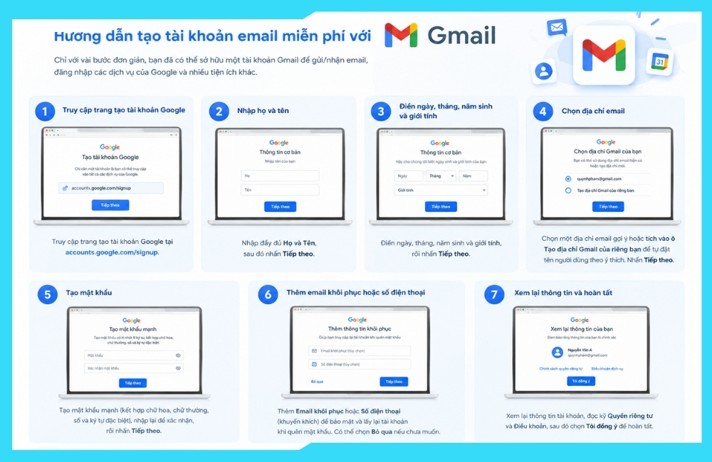 Hướng dẫn tạo Gmail