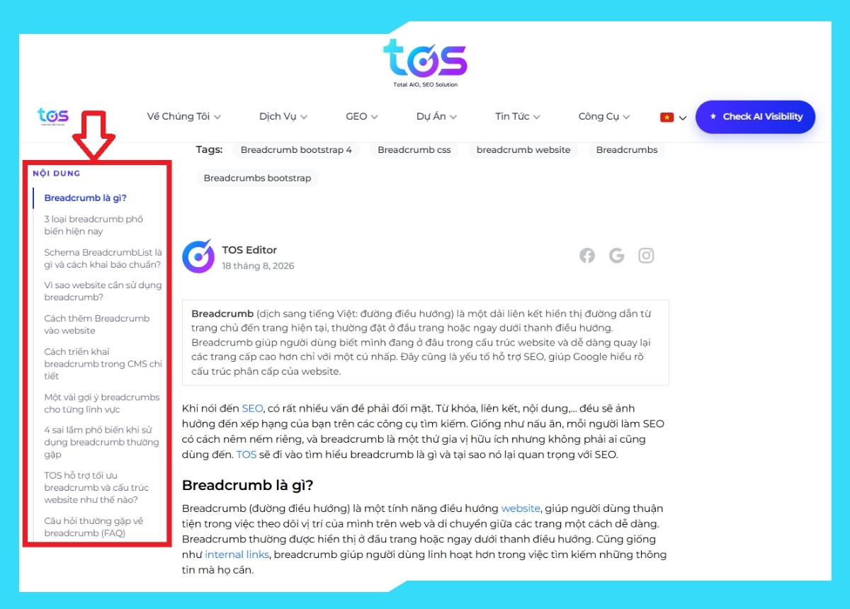 Table of content là gì? Cách tạo Table of content đơn giản trên WordPress