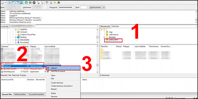 Upload file robots.txt qua FTP Upload file robots.txt qua FTP