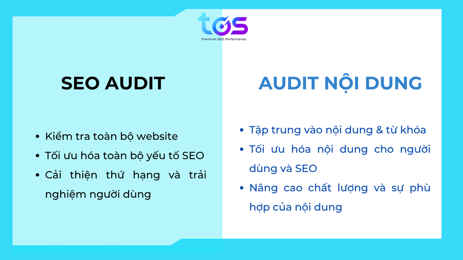 Sự khác biệt giữa Audit nội dung SEO Audit là gì?