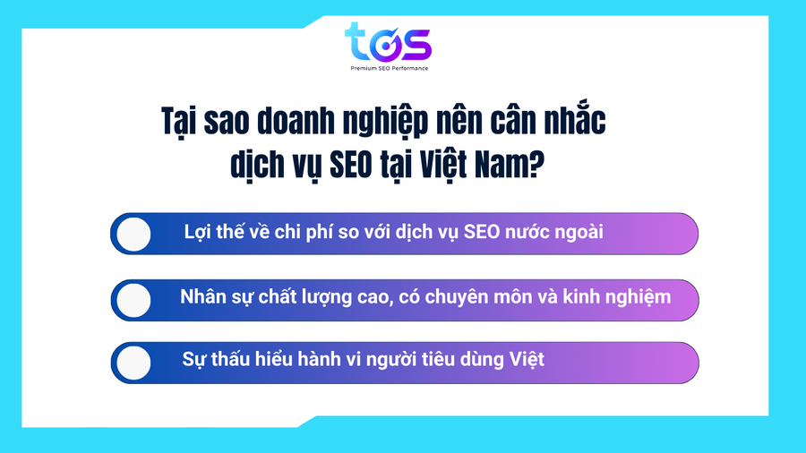 Những lý do doanh nghiệp nên cân nhắc dịch vụ SEO service Vietnam
