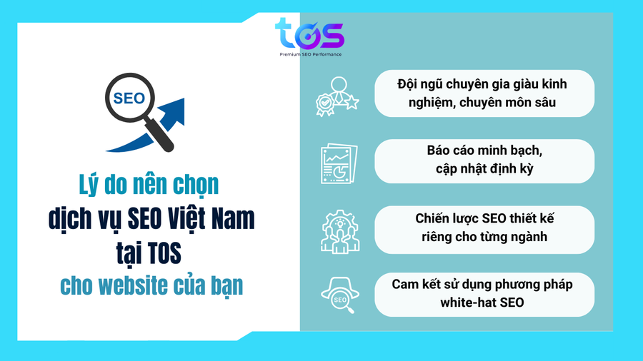 Lý do nên chọn dịch vụ SEO Việt Nam tại TOS