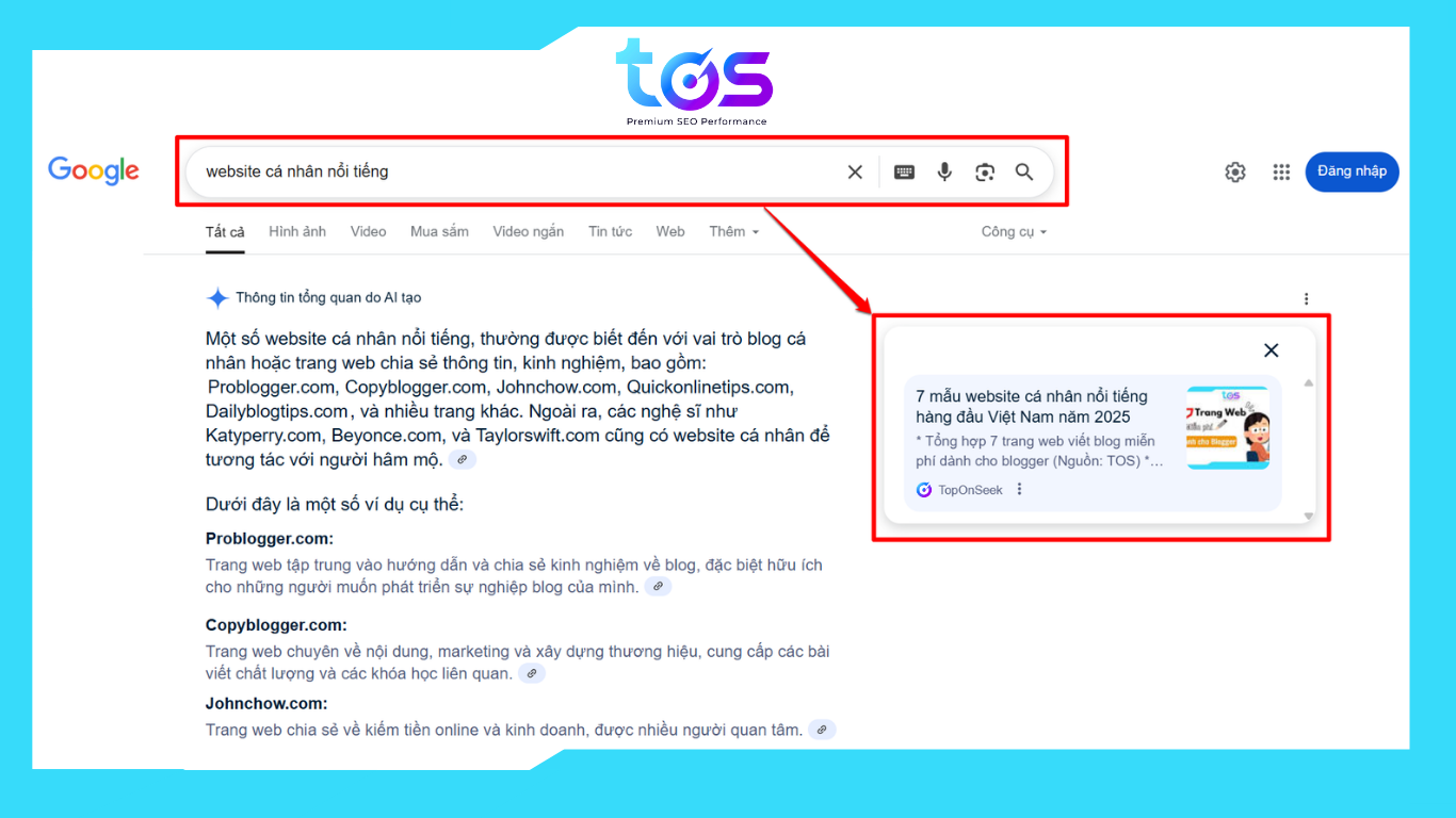 kết quả hiển thị AIO