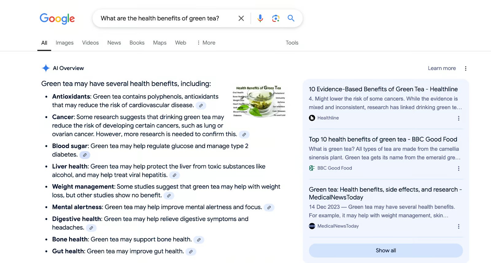 kết quả hiển thị AI Overview Google
