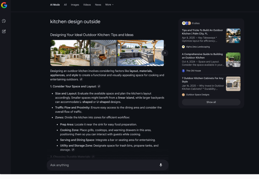 giao diện Google AI Mode