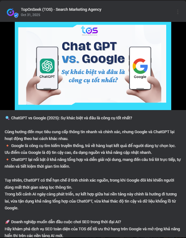 Bài đăng trên hồ sơ Google Business Profile