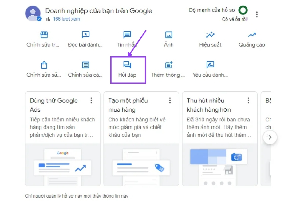 Mục Hỏi & Đáp trên Google Business Profile của doanh nghiệp