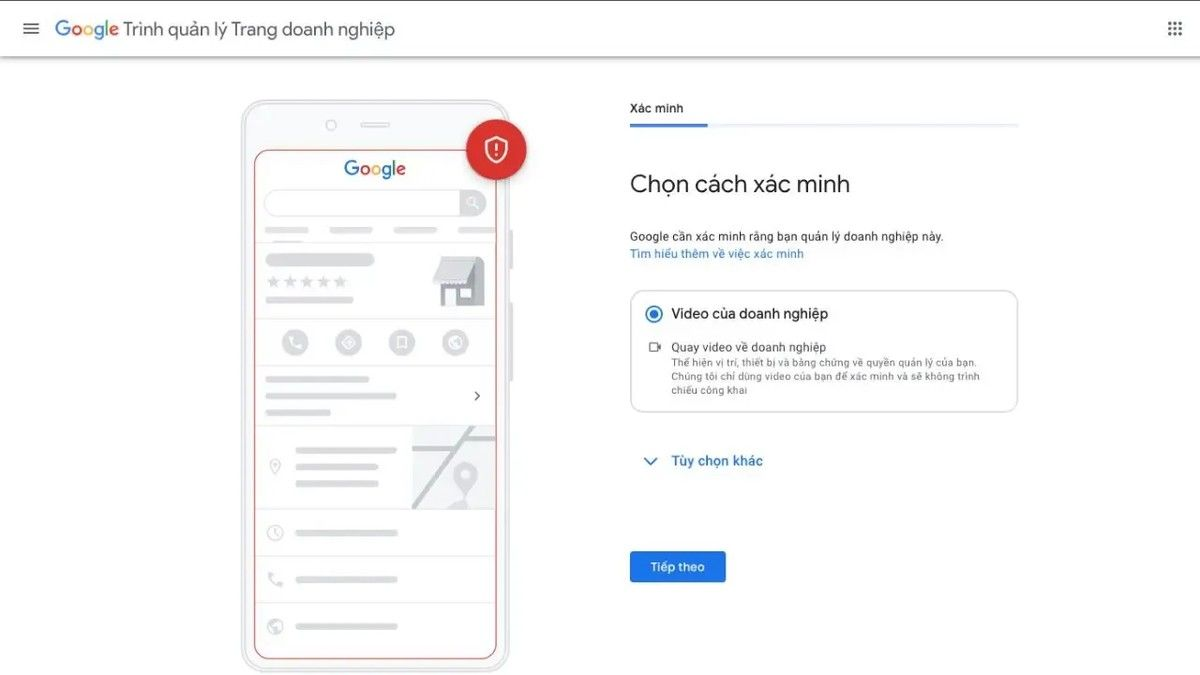 Xác minh doanh nghiệp bằng video trên Google Business Profile