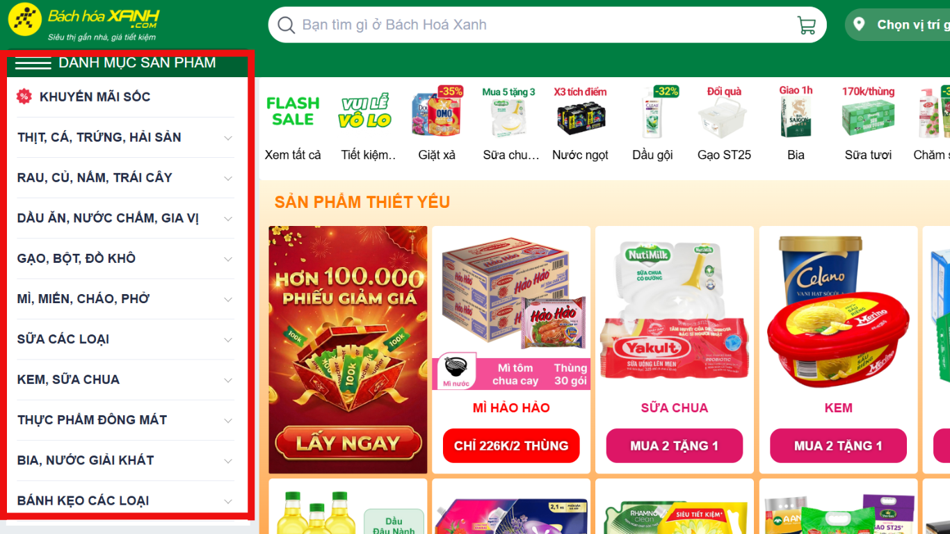 Sidebar của website