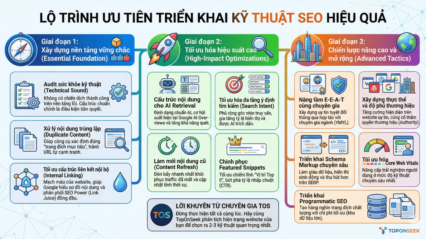 Lộ trình triển khai kỹ thuật SEO hiệu quả 