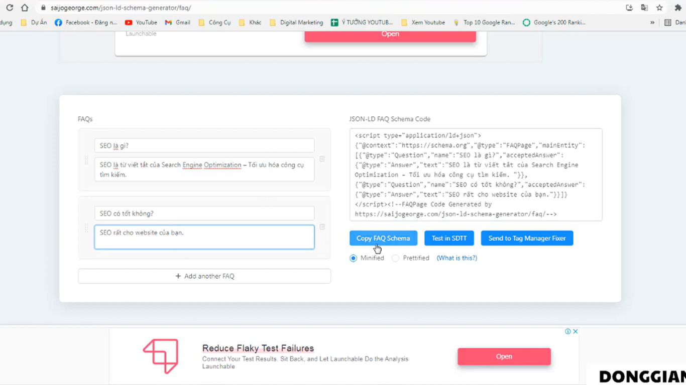 Sử dụng các công cụ “Schema Generator” miễn phí trên mạng để tạo code