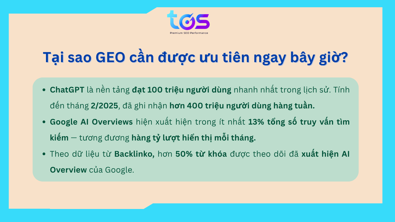 Geo cần được ưu tiên ngay bây giờ