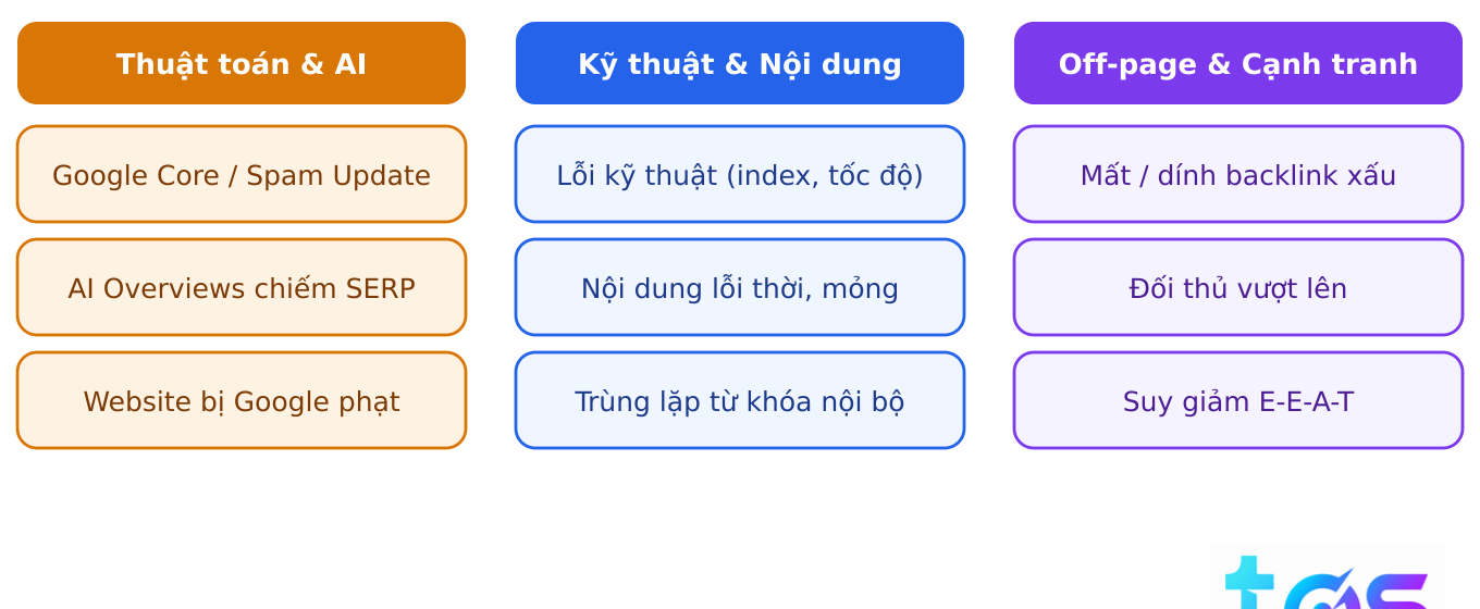 Chín nguyên nhân khiến website tụt hạng