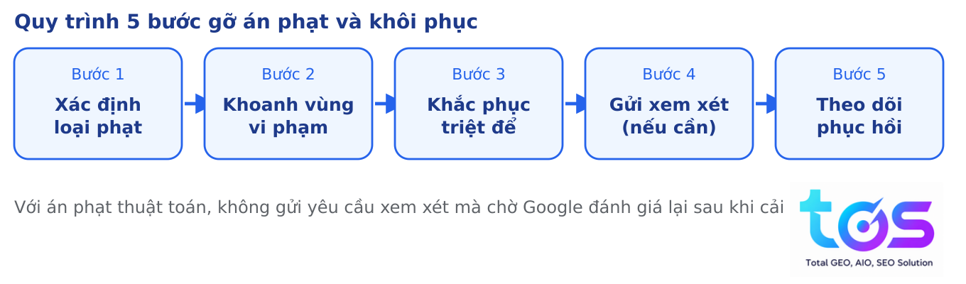 Hình 2: Quy trình năm bước gỡ án phạt theo từng loại.