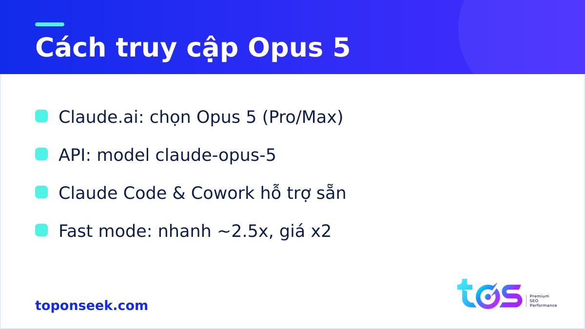 Cách truy cập Claude Opus 5