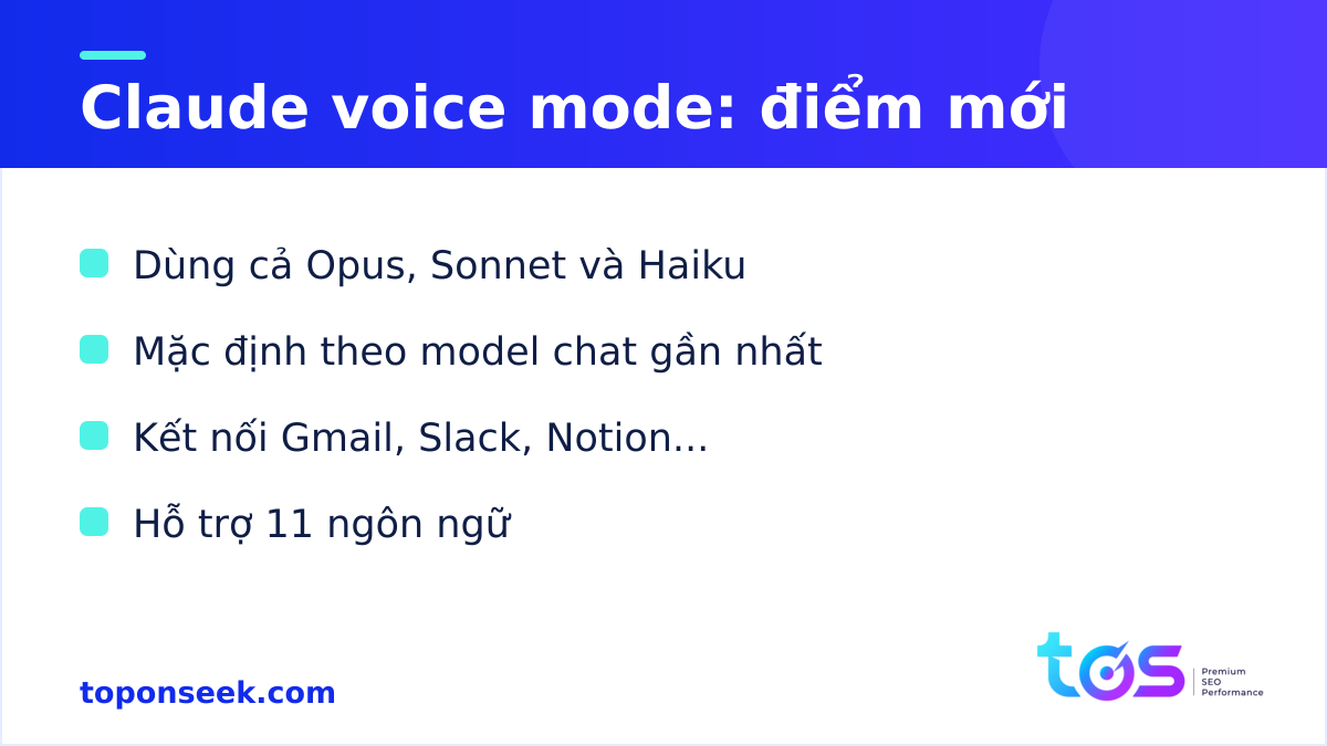 Điểm chính của bản cập nhật Claude voice mode