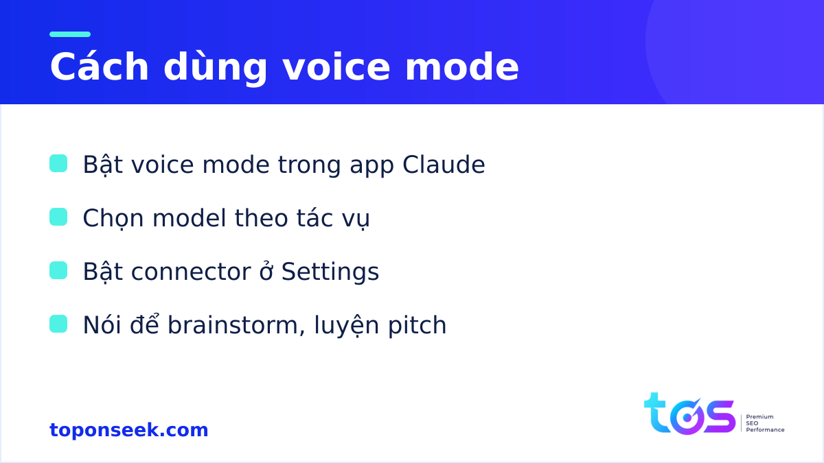 Cách dùng Claude voice mode cho công việc