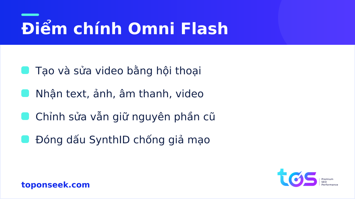 Điểm chính của Gemini Omni Flash