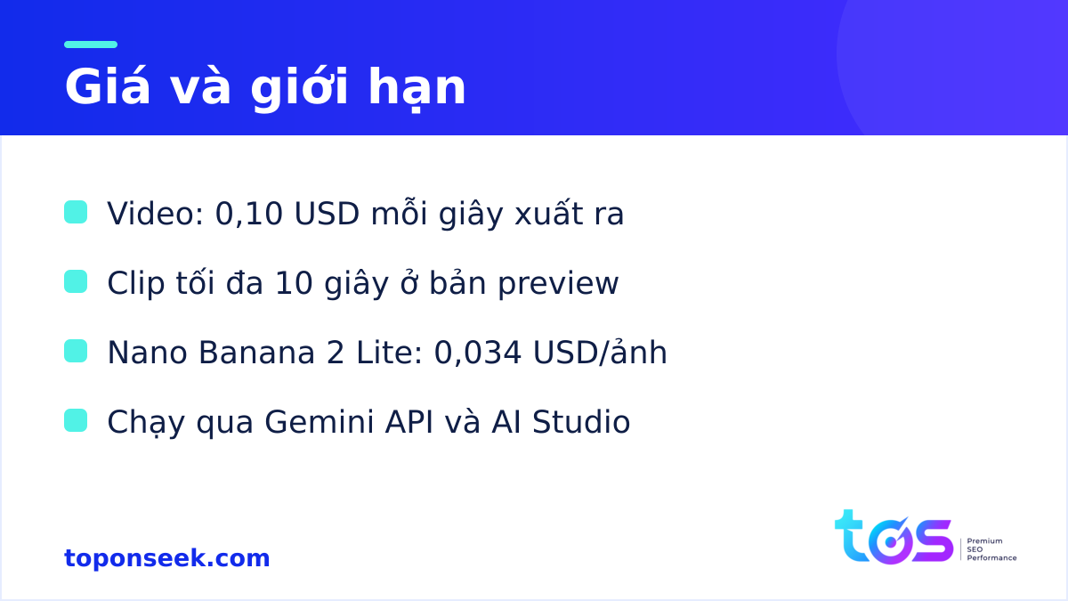 Giá và giới hạn của Gemini Omni Flash