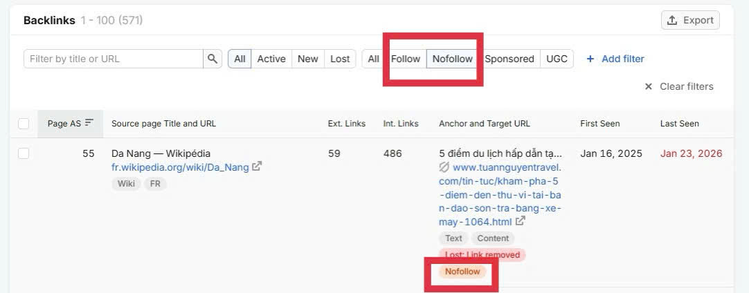Kiểm tra backlink Dofollow và Nofollow bằng SEMrush
