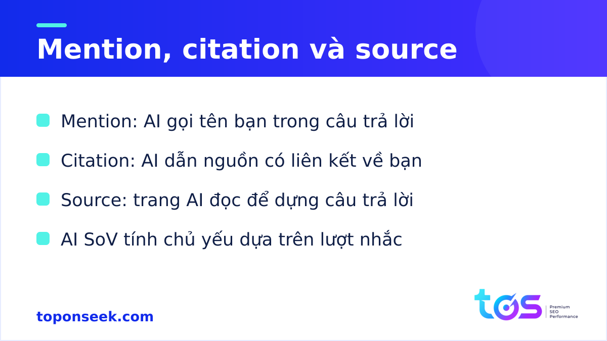Phân biệt mention, citation, source