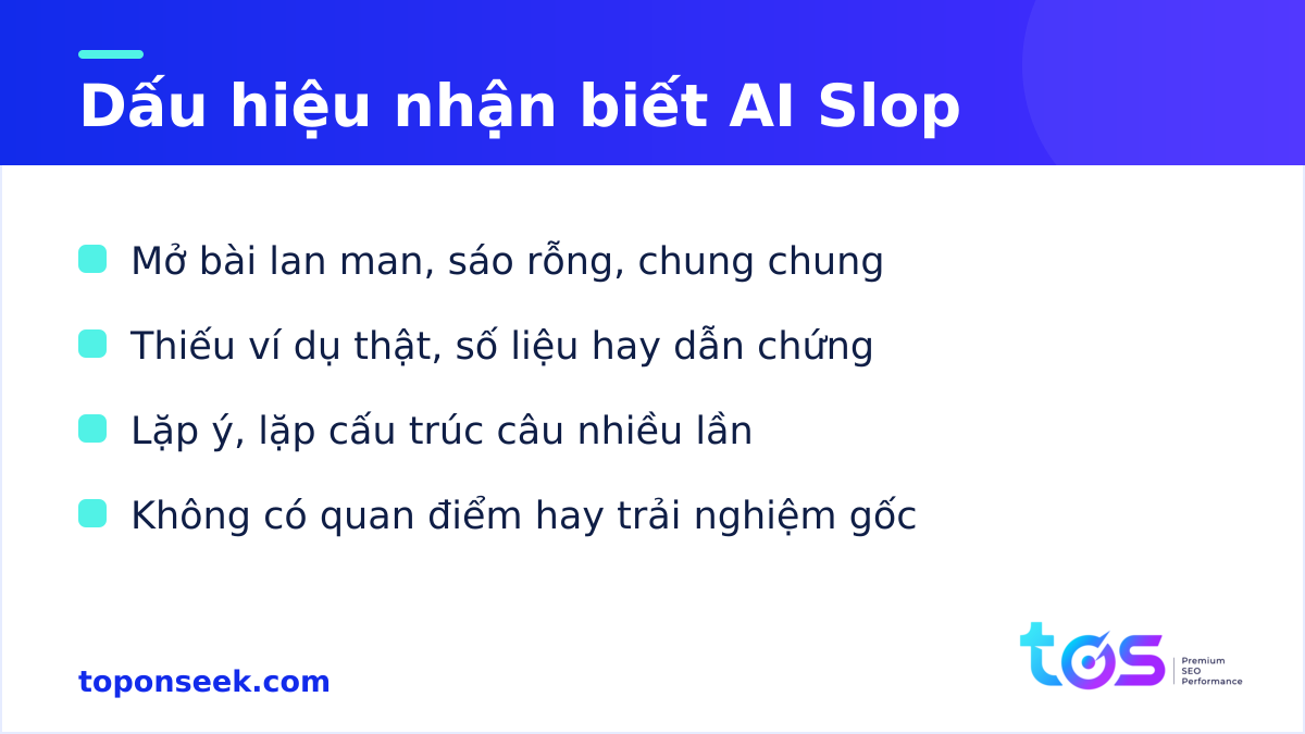Dấu hiệu nhận biết AI Slop