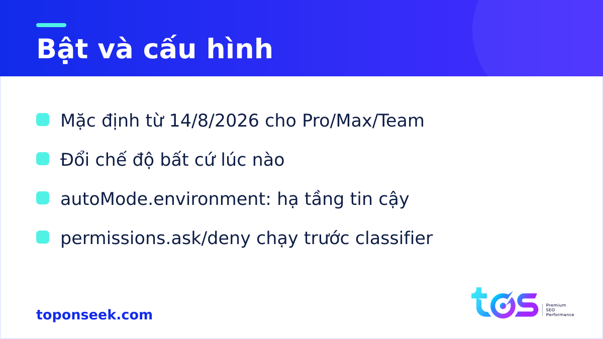 Cách bật và cấu hình Claude Code Auto mode
