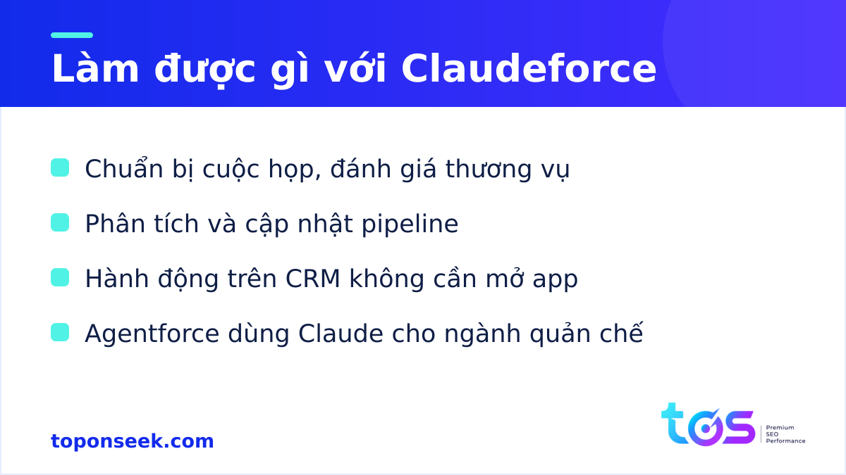 Người bán làm được gì với Claudeforce