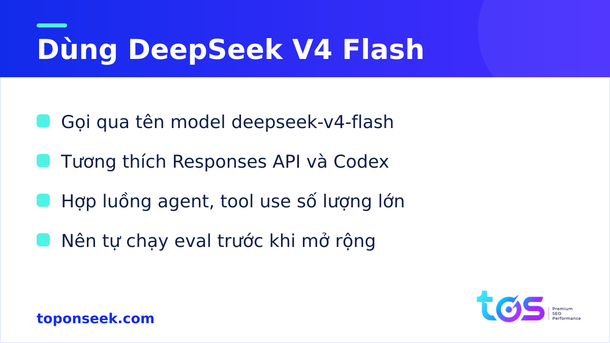 Cách sử dụng DeepSeek V4 Flash cho agent và nội dung