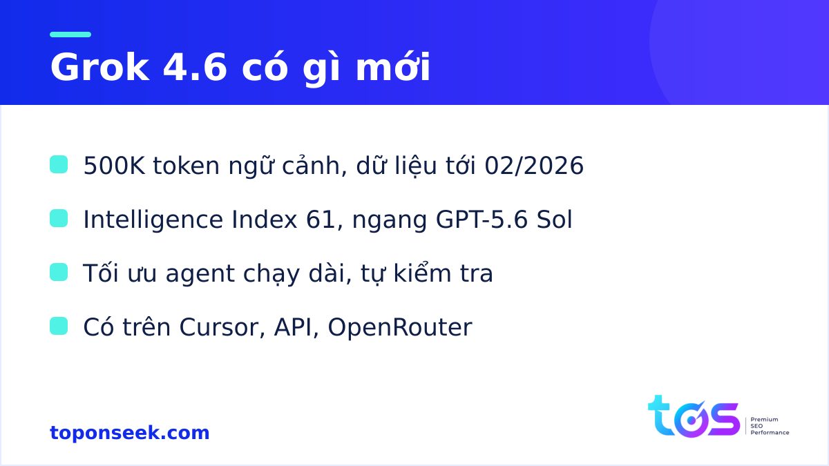 Grok 4.6 có gì mới — thông số chính của model xAI