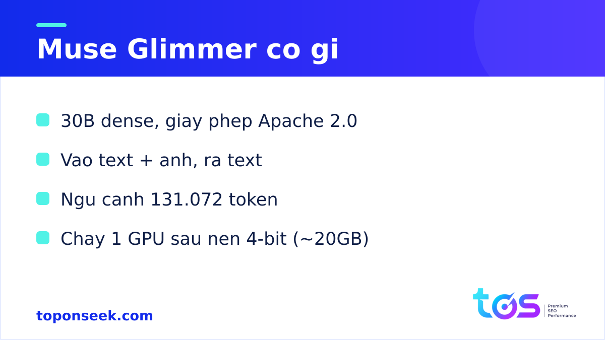 Điểm chính của mô hình AI Muse Glimmer