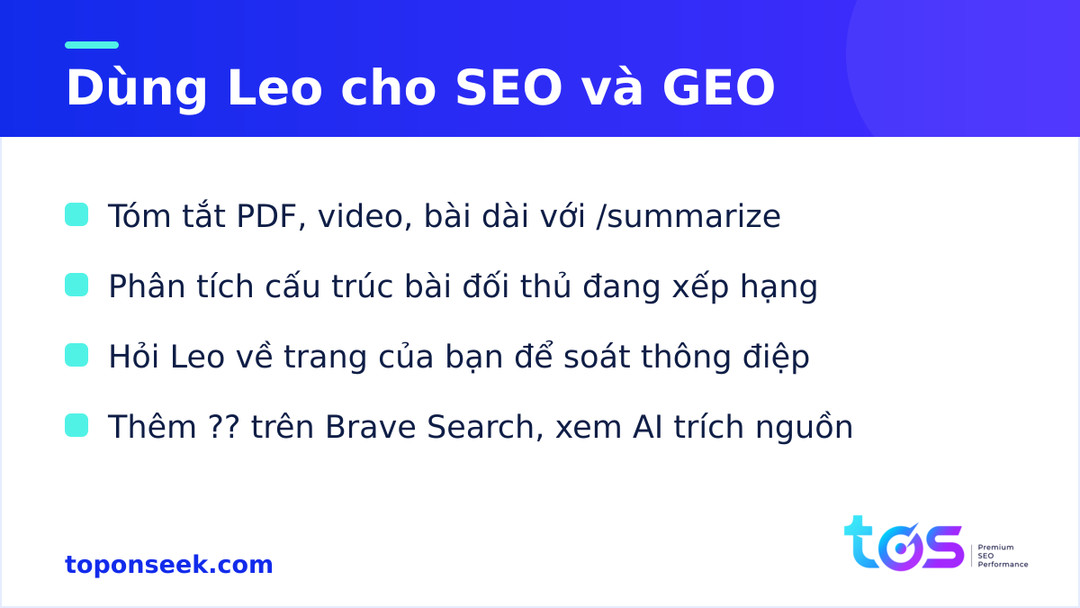 Tính năng chính của Brave Leo