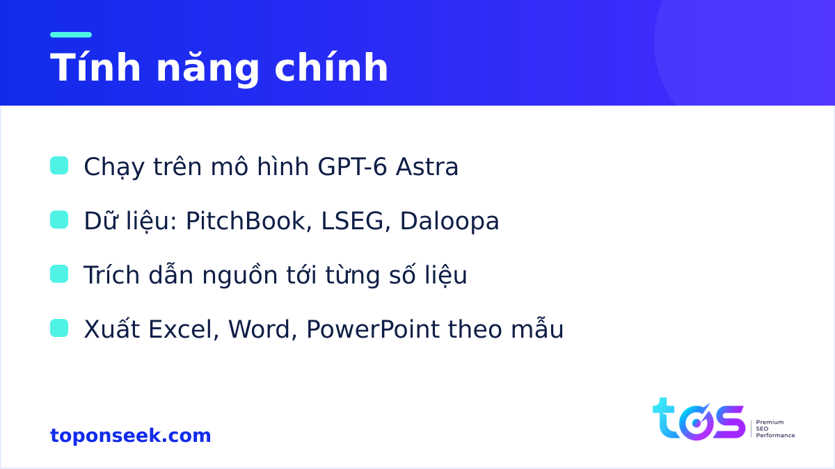 Tính năng chính của ChatGPT for Financial Services