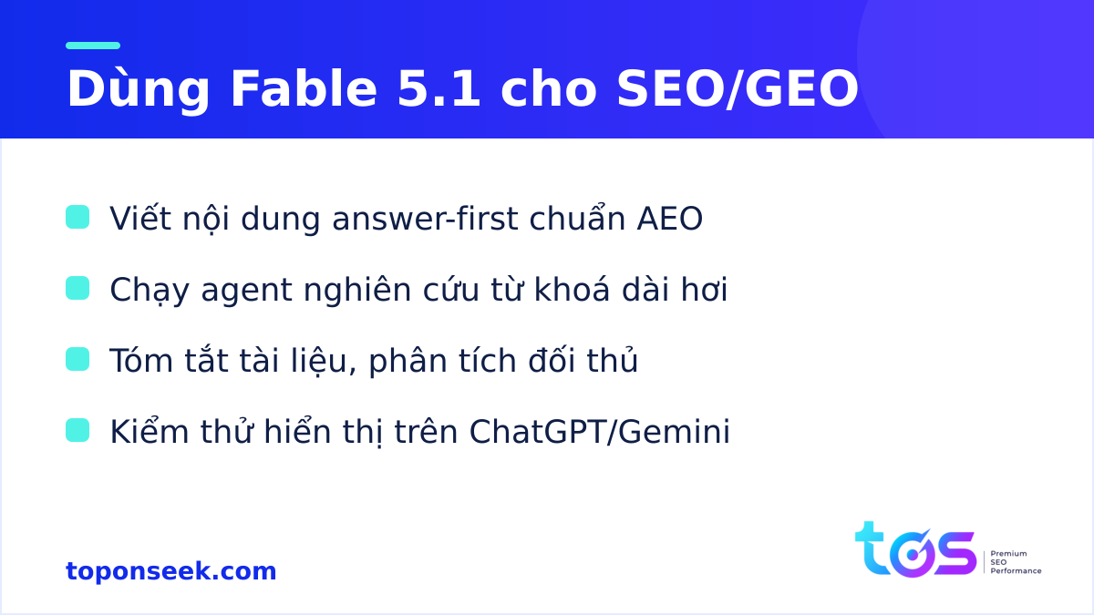 Dùng Claude Fable 5.1 cho SEO và GEO