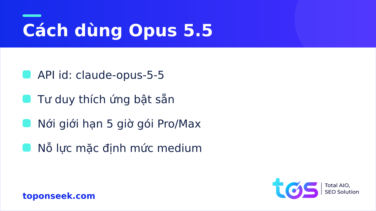 Cách dùng Claude Opus 5.5 qua API và ứng dụng