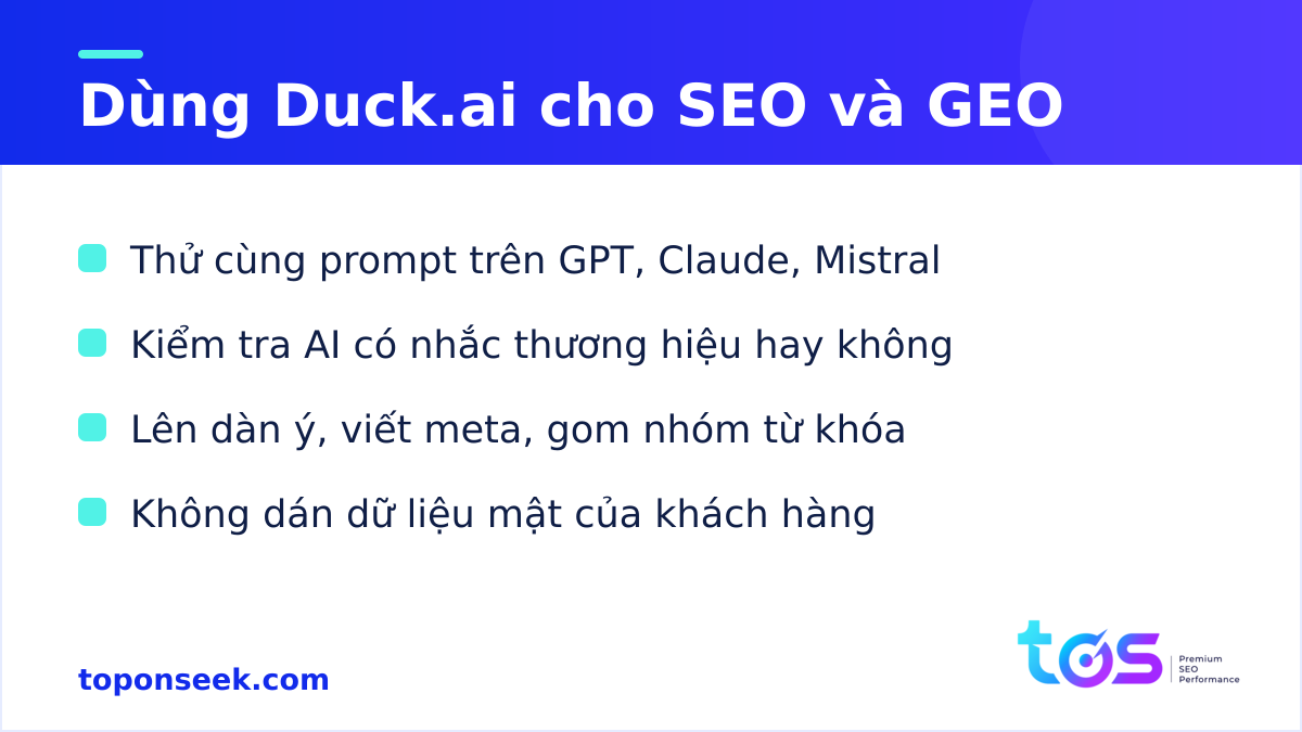 Các mô hình AI có trên Duck.ai