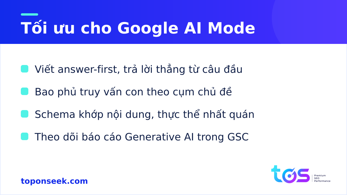 Cách tối ưu để xuất hiện trong Google AI Mode