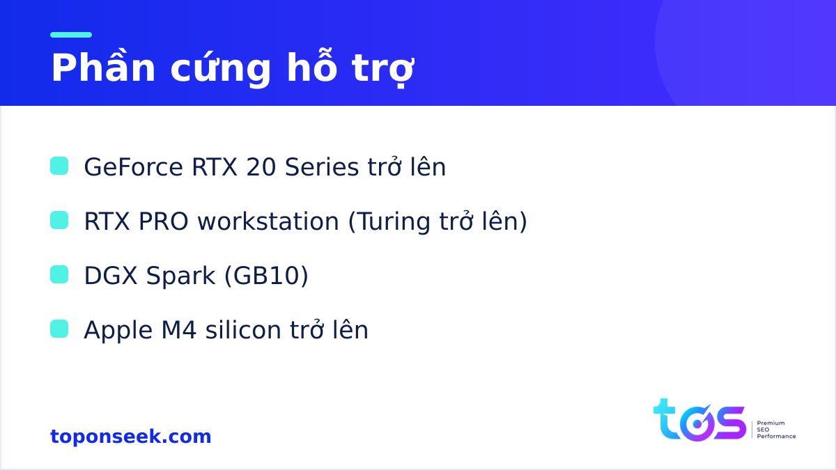 Phần cứng hỗ trợ NVIDIA PAIR — RTX, DGX Spark, Apple M4