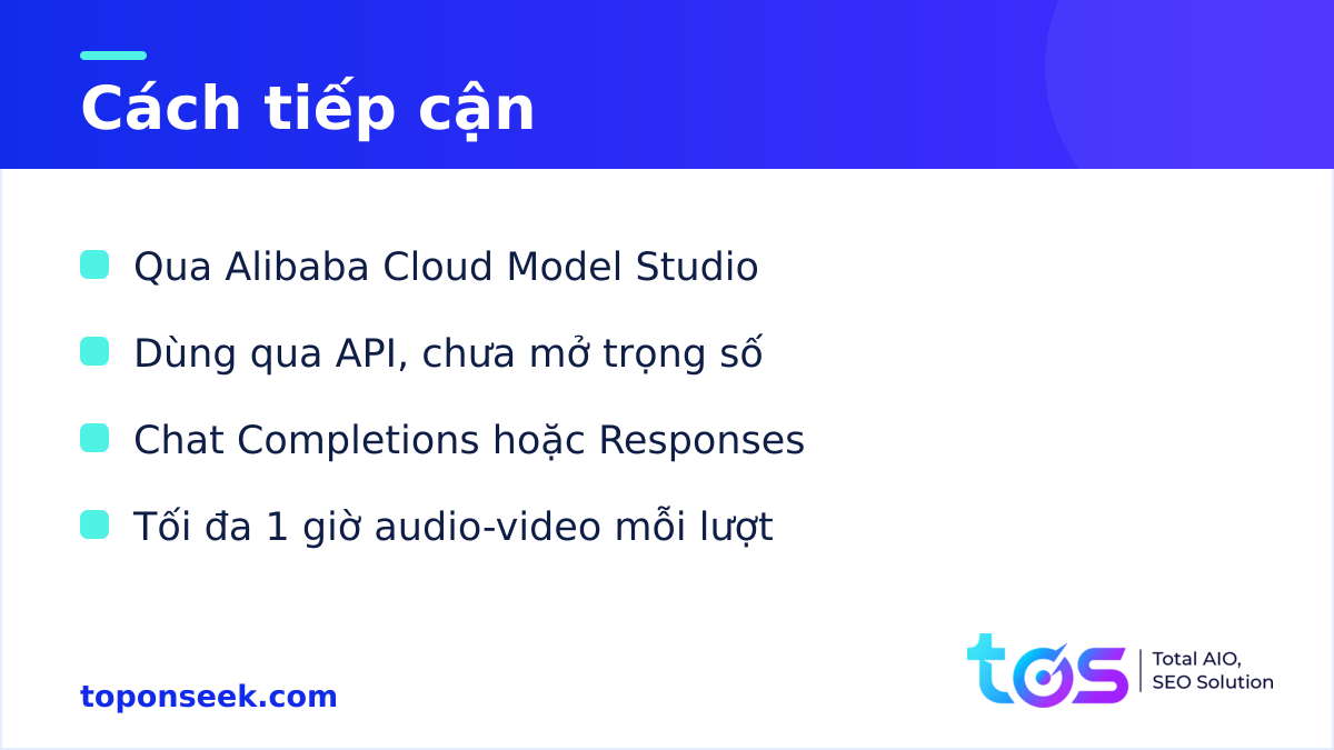 Cách tiếp cận Qwen3.8-Omni-Flash qua Alibaba Cloud Model Studio
