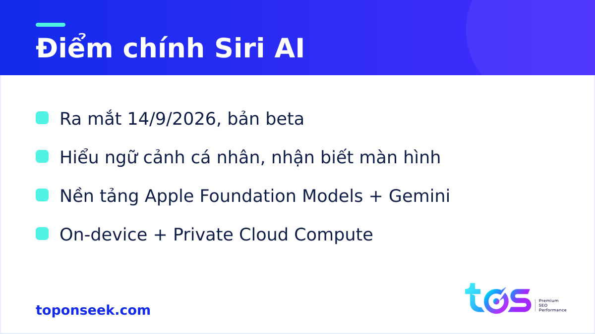 Điểm chính của Siri AI — trợ lý Apple Intelligence