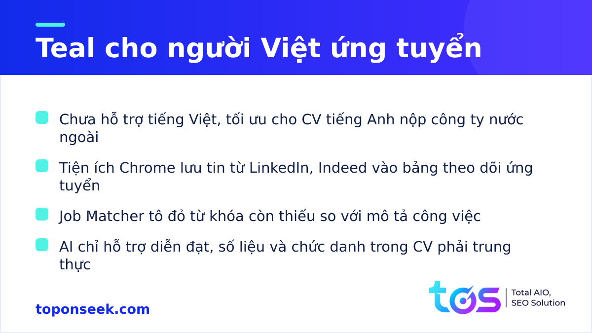 Teal cho người Việt ứng tuyển công ty nước ngoài: hỗ trợ ngôn ngữ và lưu ý