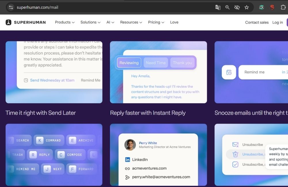 Công cụ AI hỗ trợ viết email - Superhuman