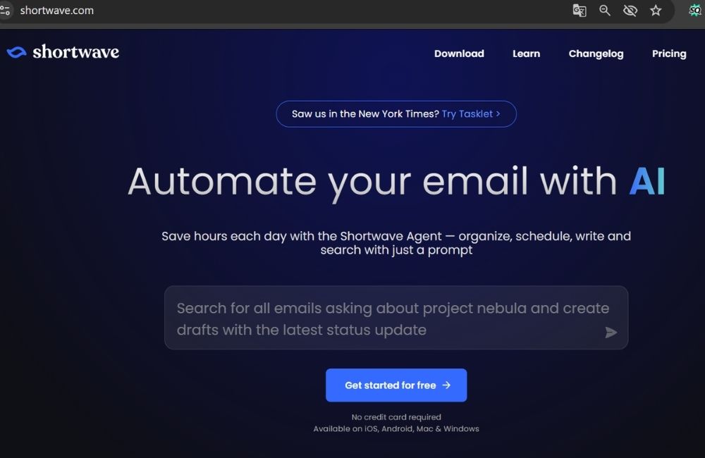 Công cụ AI hỗ trợ viết email - Shortwave