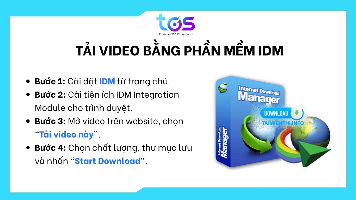 Tải video trên website bằng phần mềm IDM