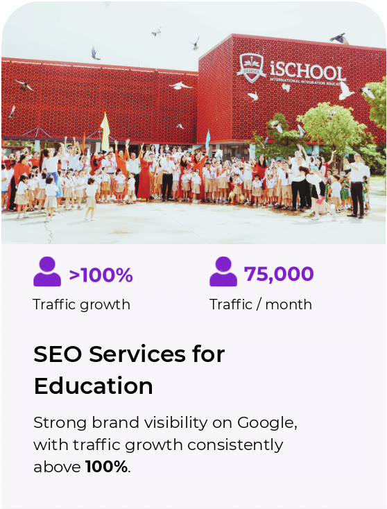 iSCHOOL education SEO case study: traffic growth above 100% and 75,000 monthly traffic